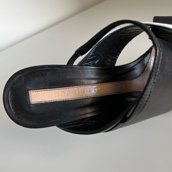RARE Narciso Rodriguez Crossover Leather Slide Wedges - Picture 11 of 16